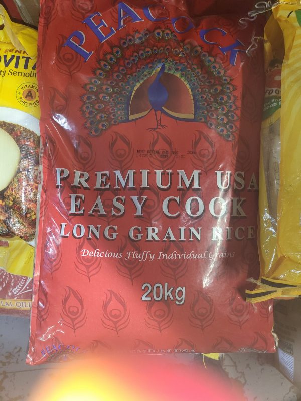 Peacock Premium USA Easy Cook Long Grain Rice 20kg