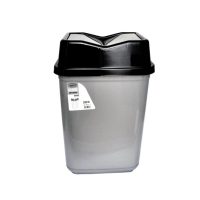 20 Litre x Butterfly Swing Bin. Lidded Dustbin. Plastic Rubbish Waste Bin. (Beige with Coffee Top)