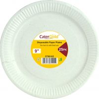 25 x Disposable Plates Paper, 9inch For Birthday Wedding Events Catering Tableware