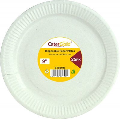 25 x Disposable Plates Paper, 9inch For Birthday Wedding Events Catering Tableware