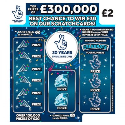 £300k 30Th Birthday Game 1422 National Lottery Scratchcard