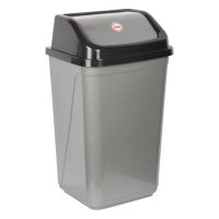 50L Swing Bin. Lidded Large Kitchen Dustbin. Plastic Rubbish Bin.