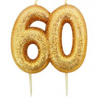 60 Gold Glitter Candle