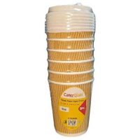 8oz Ripple Wall Paper Cups & Lids – 6 Pack (340ml)