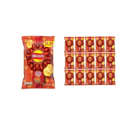 Walkers Festive Turkey Flavour Potato Crisps 15 x 65g