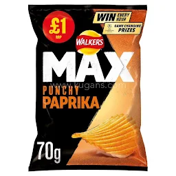 Walkers Max Punchy Paprika Crisps – 70g