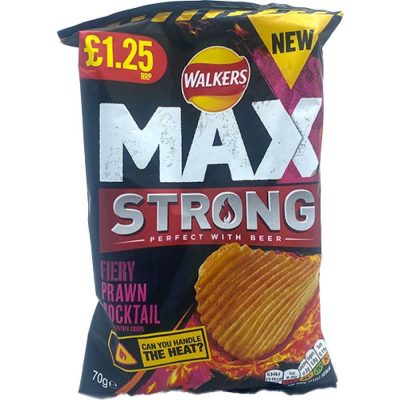 Walkers Max Strong Fiery Prawn Cocktail Crisps 70g
