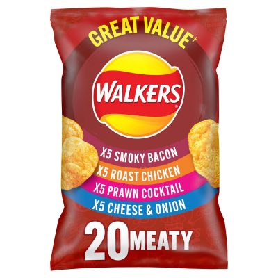 Walkers Meaty Variety Multipack Crisps ? 20 x 25g