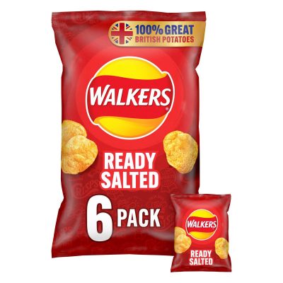 Walkers Ready Salted Crisps 6 x 25g