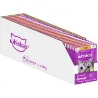 Whiskas 1+ Adult Wet Cat Food Pouches in Jelly with Chicken 85g