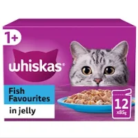 Whiskas 1+ Cat Pouches Fish Favourites in Jelly 12 x 85g