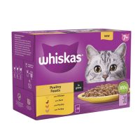 Whiskas 7+ Poultry Feasts Senior Wet Cat Food Pouches in Gravy 12 x 85g